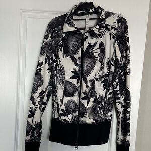 lululemon athletica Black and White Floral Bomber Jacket